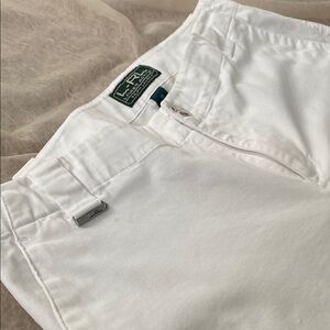 L-R-L Lauren Active Ralph Lauren White Capri Straight Leg Pants 97%Cotton Sz 10